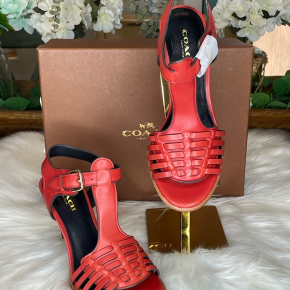 NIB Authentic COACH Izzy Mat Calf Heels - Picture 9 of 10